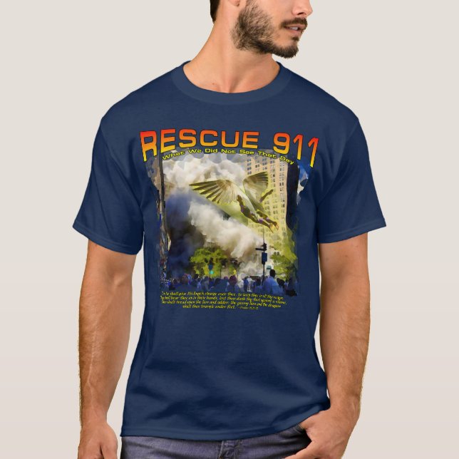 "Rädding 911" sammansatt vattenfärg  T Shirt (Framsida)