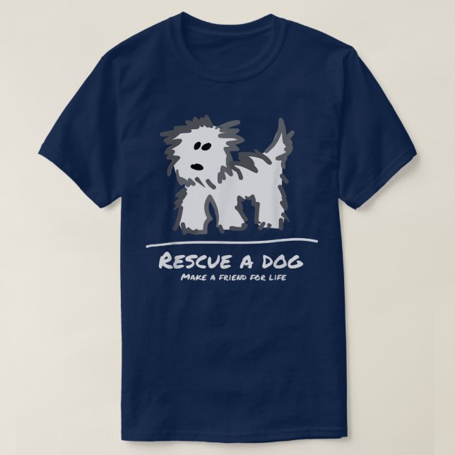Rädding a Hund, köp inte adoptera övertäckning av  T Shirt (Design framsida)