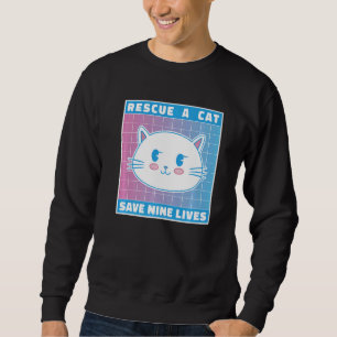 Rädding A Katt Spara Nine Lives Cat Owner Animals Lång Ärmad Tröja