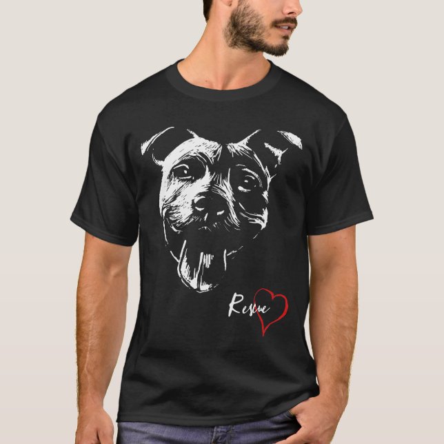 Rädding A Pitbull-Cute Arty Design for Pittie T Shirt (Framsida)