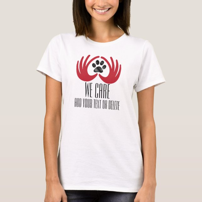 Rädding/adoption av sällskapsdjur - hjärta i Hände Tee Shirt (Framsida)