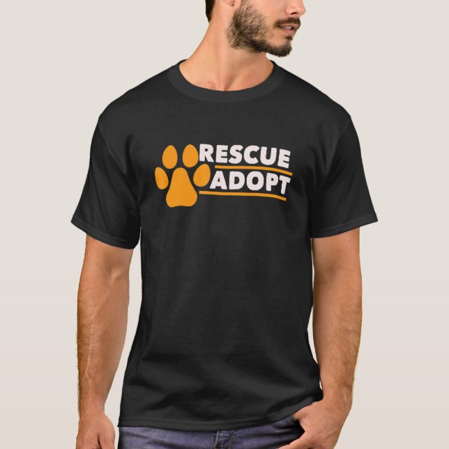 Rädding Anta Kärlek Cats Hundar Paw-utskrift för d T Shirt (Framsida)