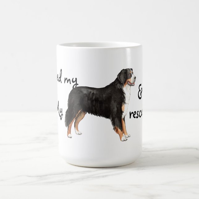 Rädding Bernese Mountain Hund Kaffemugg (Center)