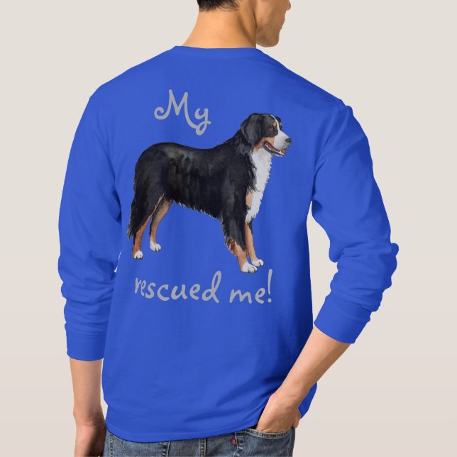 Rädding Bernese Mountain Hund T Shirt (Baksida)