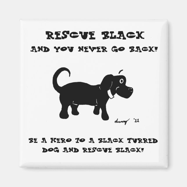 Rädding Black Hundar Magnet (Framsidan)