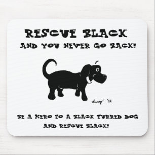 Rädding Black Hundar Mousepad Musmatta