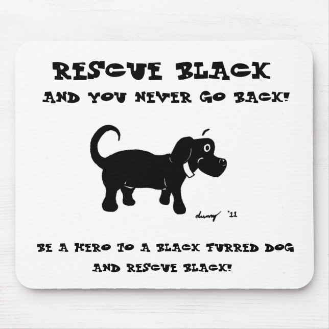 Rädding Black Hundar Mousepad Musmatta (Framsidan)