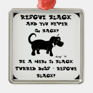 Rädding Black Hundar Ornament