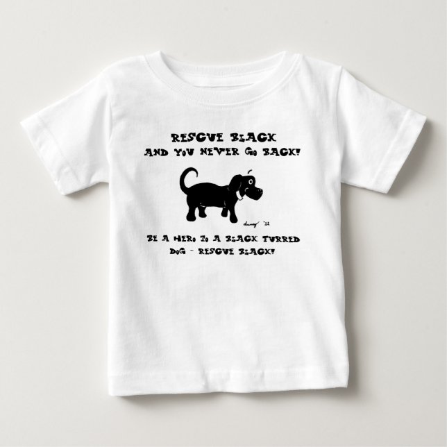 Rädding Black Hundar Shirts Tee Shirt (Framsida)