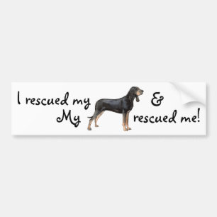 Rädding Black och Tan Coonhound Bildekal