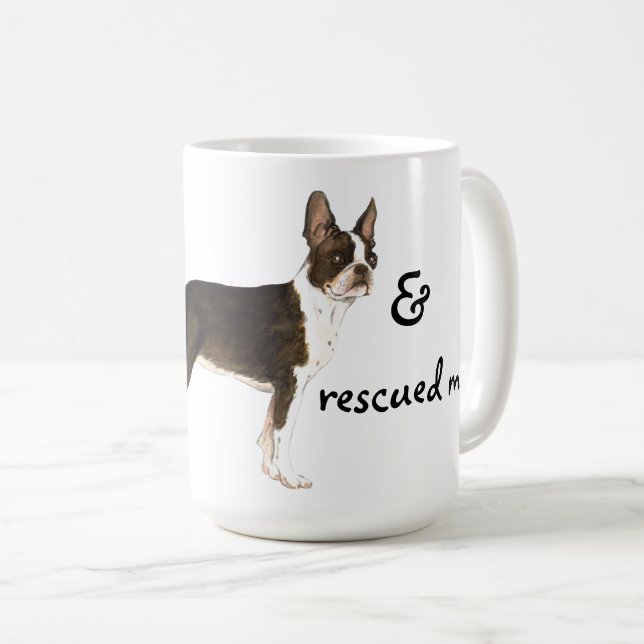 Rädding Boston Terrier Coffee Mugg (Framsida höger)