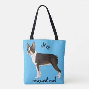 Rädding Boston Terrier Tote Bag Tygkasse