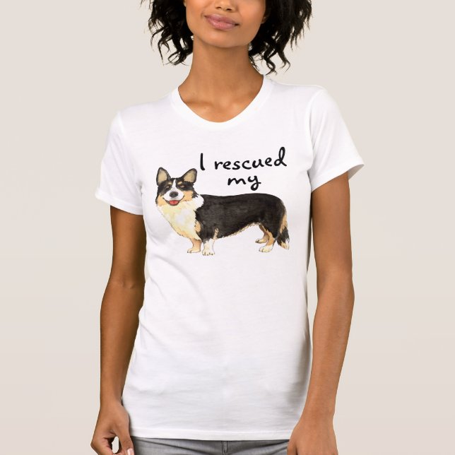 Rädding Cardigan Welsh Corgi Tee Shirt (Framsida)