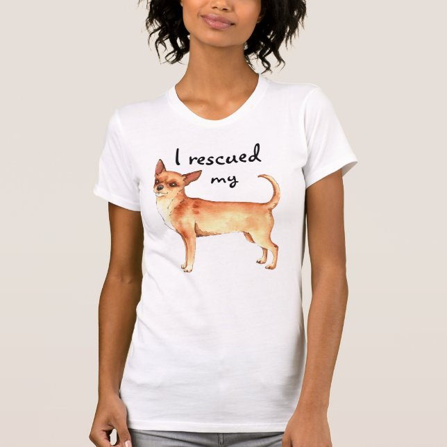 Rädding Chihuahua T Shirt (Framsida)