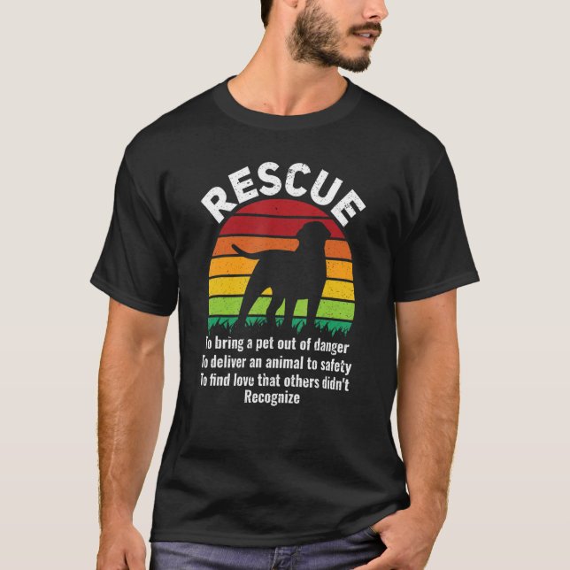 Rädding Definition Rädda djuren Pet Adoption T Shirt (Framsida)