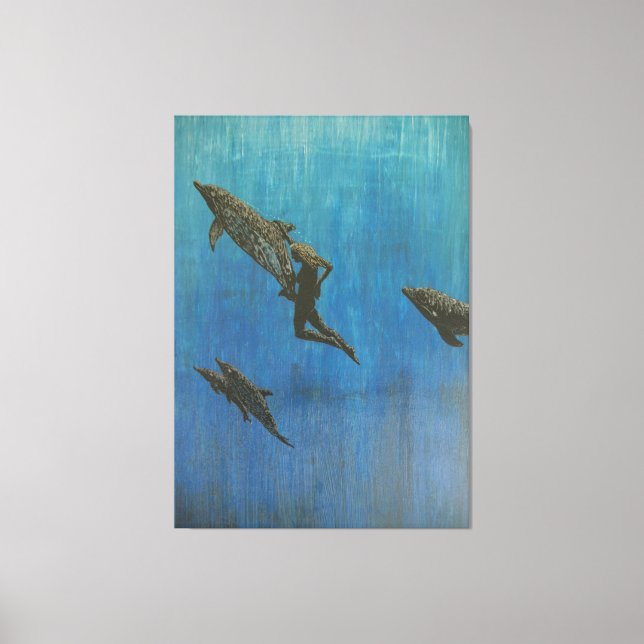 Rädding delfiner canvastryck (Framsida)