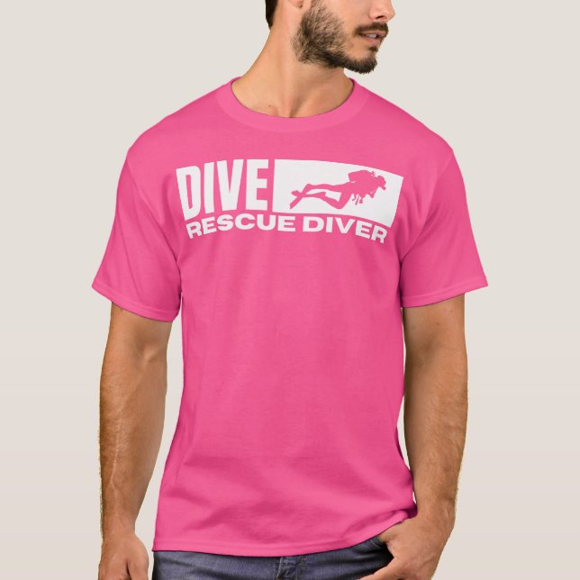 Rädding Diver Distress Dyka Diver T Shirt (Framsida)