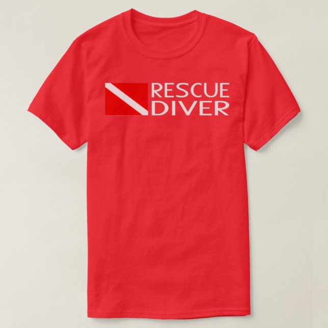Rädding Diver Diver Diver Flagga  Diver T Shirt (Design framsida)