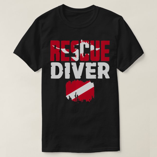 Rädding Diver för Auktoriserad av dykare för dykar T Shirt (Design framsida)