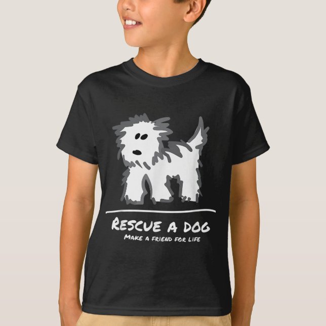 Rädding en Hund, köp inte adoptera! Djurfoder T Shirt (Framsida)