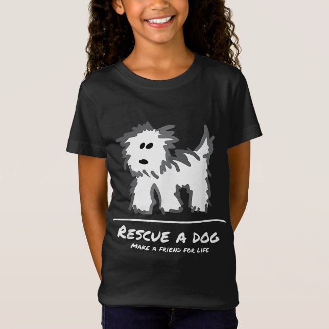Rädding en Hund, köp inte adoptera! Djurfoder T Shirt (Framsida)