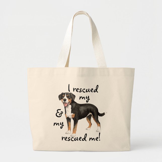 Rädding Entlebucher Mountain Hund Jumbo Tygkasse (Framsidan)