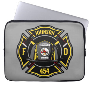 Rädding för brandbekämpare ADD NAMN Fire Departmen Laptop Fodral