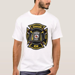 Rädding för brandbekämpare ADD NAMN Fire Departmen T Shirt