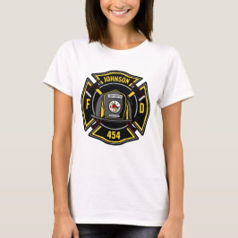 Rädding för brandbekämpare ADD NAMN Fire Departmen T Shirt