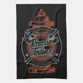 Rädding för brandbekämpning i NAMN, brandsläckare  Kökshandduk