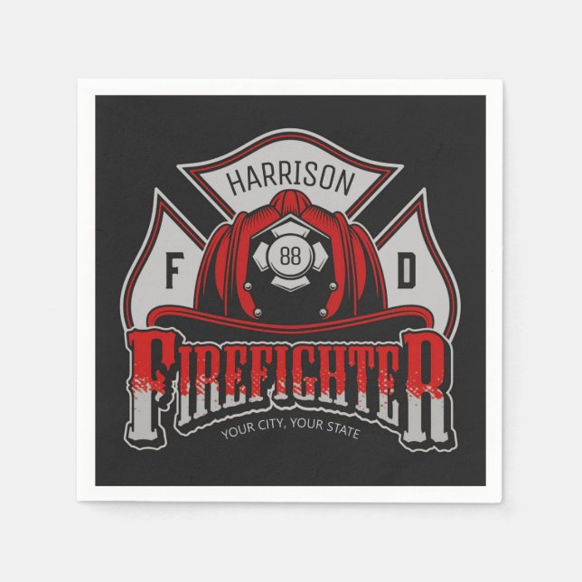 Rädding för brandbekämpningsavdelningen Helmet ADD Pappersservett (Framsidan)
