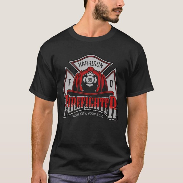 Rädding för brandbekämpningsavdelningen Helmet ADD T Shirt (Framsida)