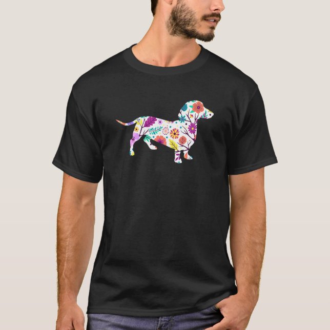 Rädding för matchning av blommor från Dachshund Wi T Shirt (Framsida)