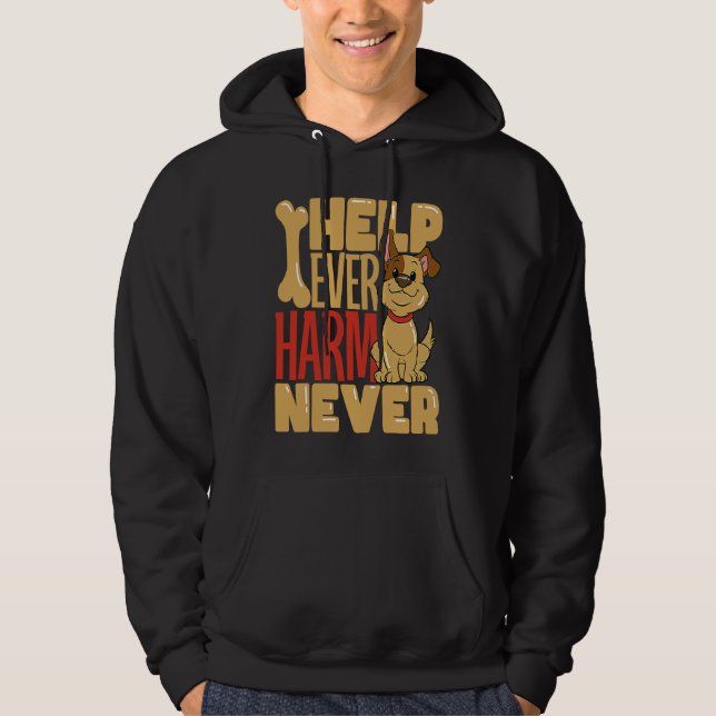 Rädding för Rädda djuren-djurens Höger vid adoptio Hoodie (Framsida)