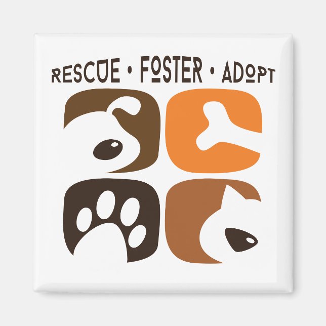 Rädding Foster Adopt Hundar Cats Magnet (Framsidan)