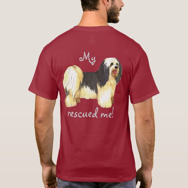 Rädding Havanese Hund T-Shirt (Baksida)