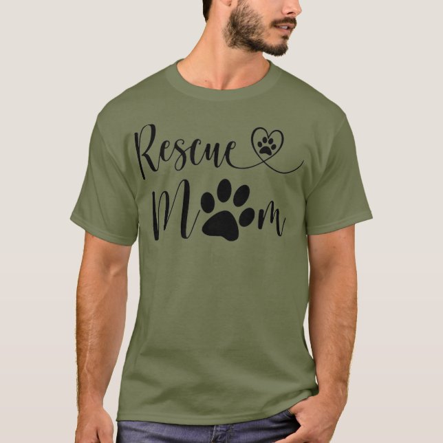 Rädding Hund älskare Heart Cat Mamma Kärlek räddad T Shirt (Framsida)