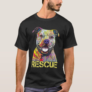 Rädding Hund Colorfull Pitbull Hund Adopt Dont Sho T Shirt