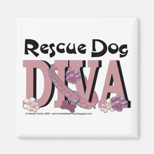 RÄDDING HUND DIVA MAGNET (Framsidan)