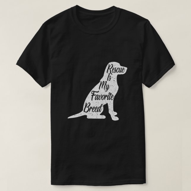 Rädding Hund Favorite Breed Silhouette T Shirt (Design framsida)