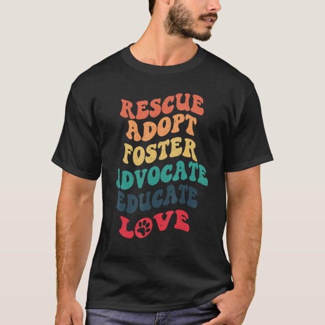 Rädding Hund för att förespråka adoption av sällsk T Shirt (Framsida)