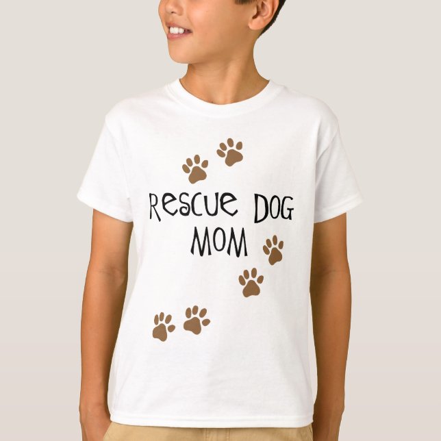 Rädding Hund Mamma Tee Shirt (Framsida)