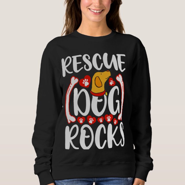 Rädding Hund Sten Cute Hundar T Shirt (Framsida)