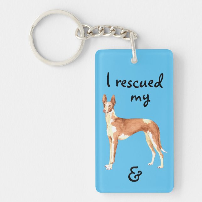 Rädding Ibizan Hound Keychain (Framsidan)