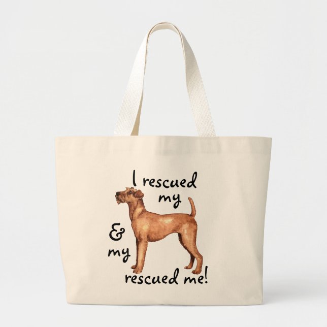 Rädding Irish Terrier Jumbo Tygkasse (Framsidan)