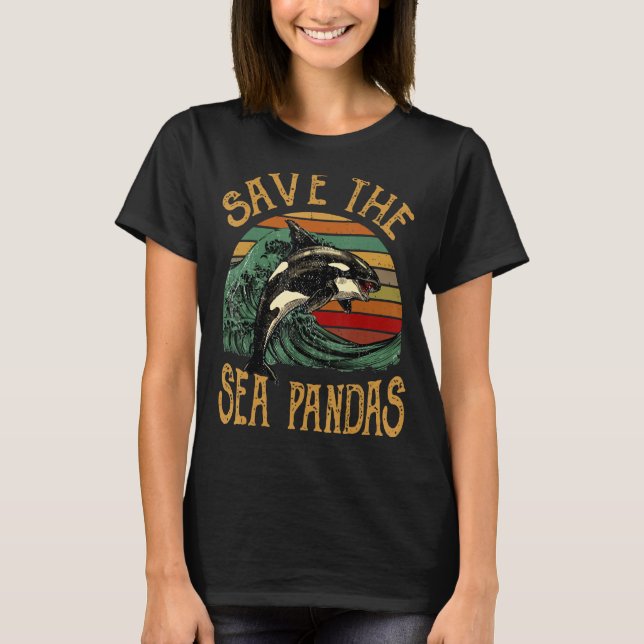 Rädding Killer Whale Orcas Spara Sea Pandas Mari T Shirt (Framsida)