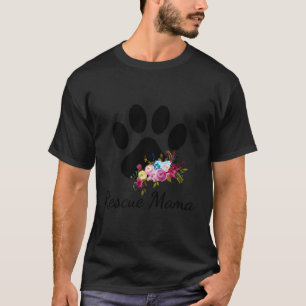 Rädding Mamma Pawprint Rädding Hund Mamma T Shirt