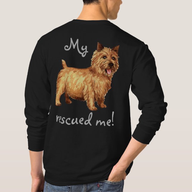Rädding Norwich Terrier T Shirt (Baksida)