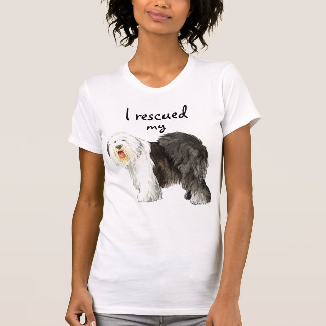 Rädding Old English Sheepdog T Shirt (Framsida)