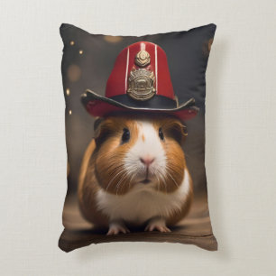 Rädding Redo: Guinea Gris i en Fireman's Hat. Prydnadskudde